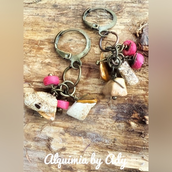 Alquimia Pink and Gold Earrings - Picture 1 of 1